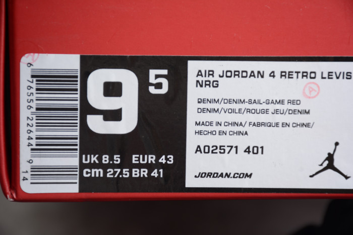 Levi’s x Nike Air Jordan 4 Denim AO2571-401